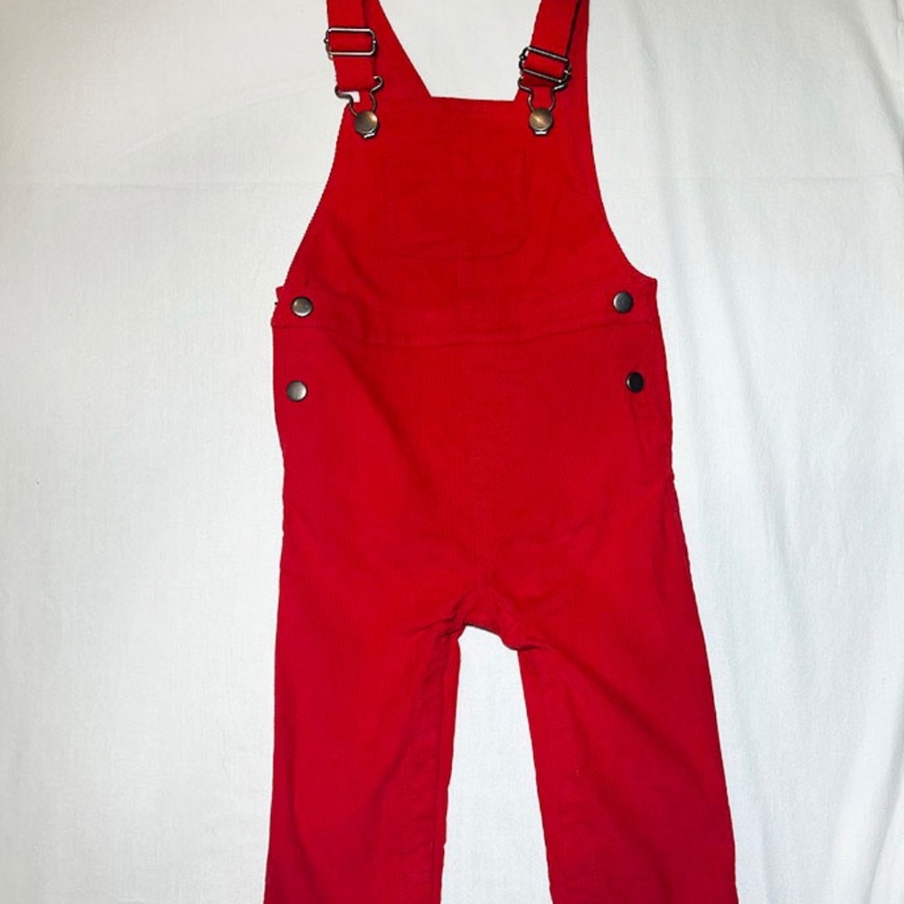 Hanna Anderson Red Corduroy Overals Toddler 2T - NEW